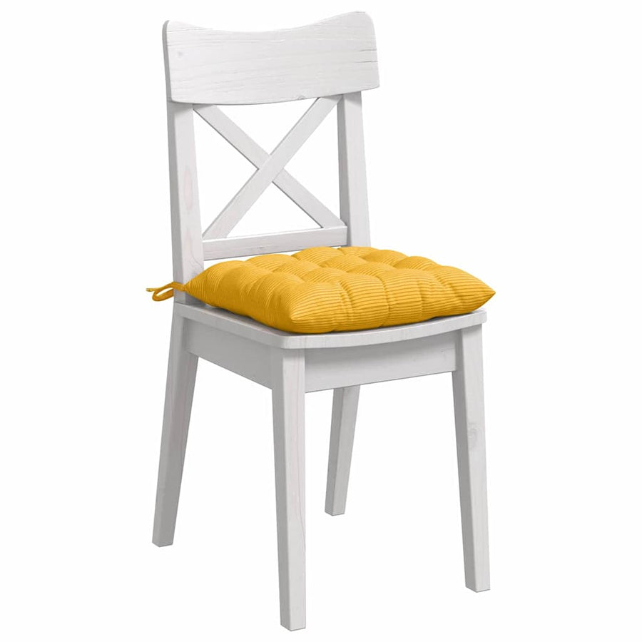 Zitkussens 4 pcs Lichtgeel 40 x 40 x 6 cm Katoen Stof