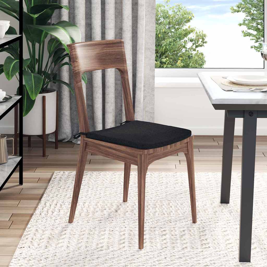 Zitkussens 4 pcs Zwart 40 x 40 x 3 cm Stof
