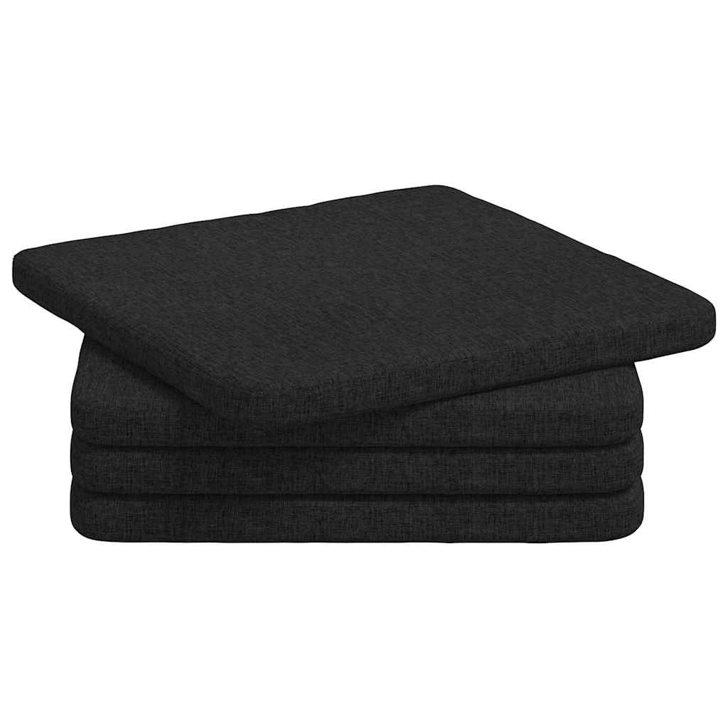 Zitkussens 4 pcs Zwart 40 x 40 x 3 cm Stof