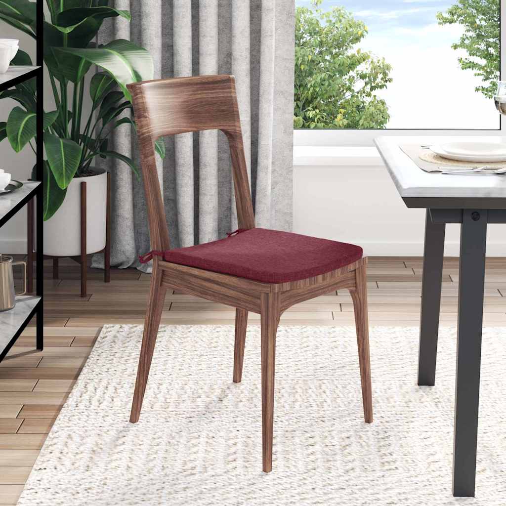 Zitkussens 4 pcs Wijnrood 40 x 40 x 3 cm Stof