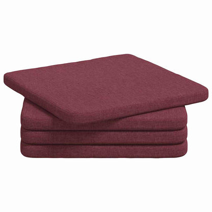 Zitkussens 4 pcs Wijnrood 40 x 40 x 3 cm Stof