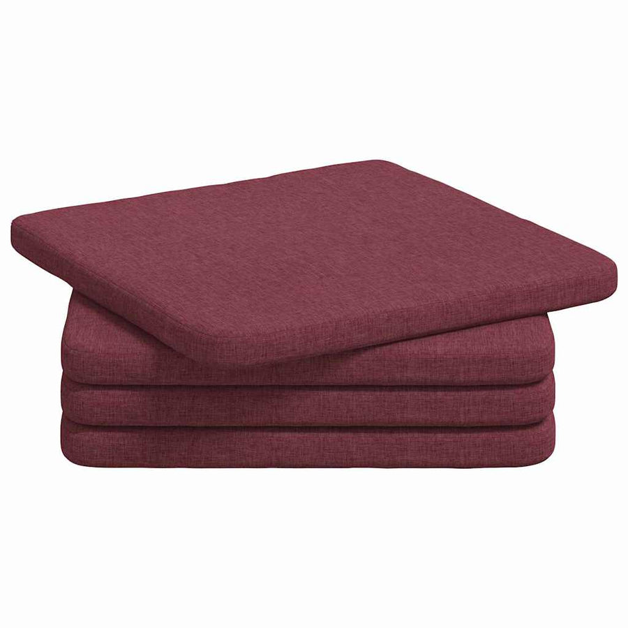 Zitkussens 4 pcs Wijnrood 40 x 40 x 3 cm Stof
