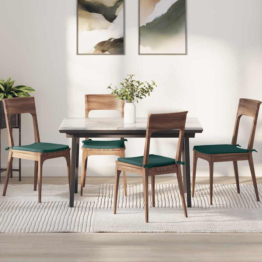 Zitkussens 4 pcs Donkergroen 40 x 40 x 3 cm Stof
