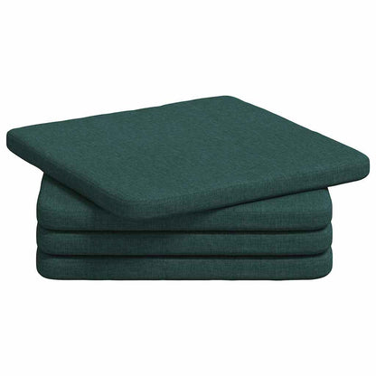 Zitkussens 4 pcs Donkergroen 40 x 40 x 3 cm Stof
