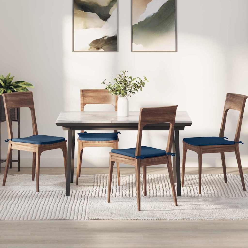 Zitkussens 4 pcs Blauw 40 x 40 x 3 cm Stof