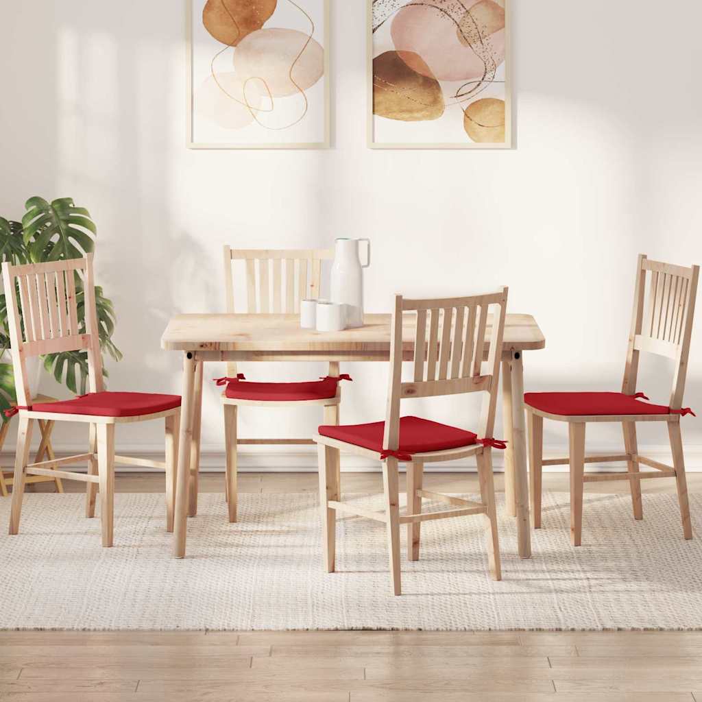Zitkussens 4 pcs Rood 40 x 40 x 3 cm Stof