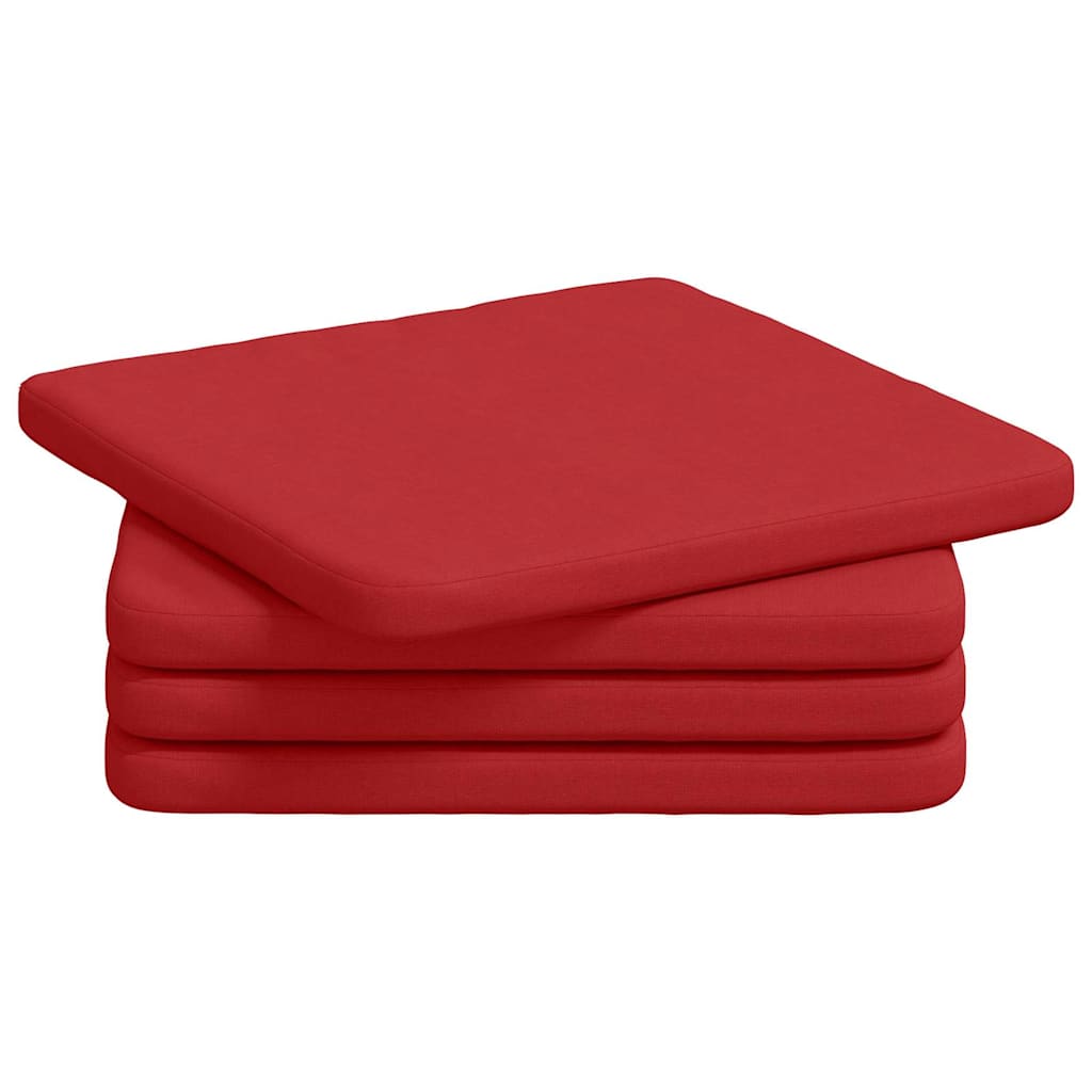 Zitkussens 4 pcs Rood 40 x 40 x 3 cm Stof