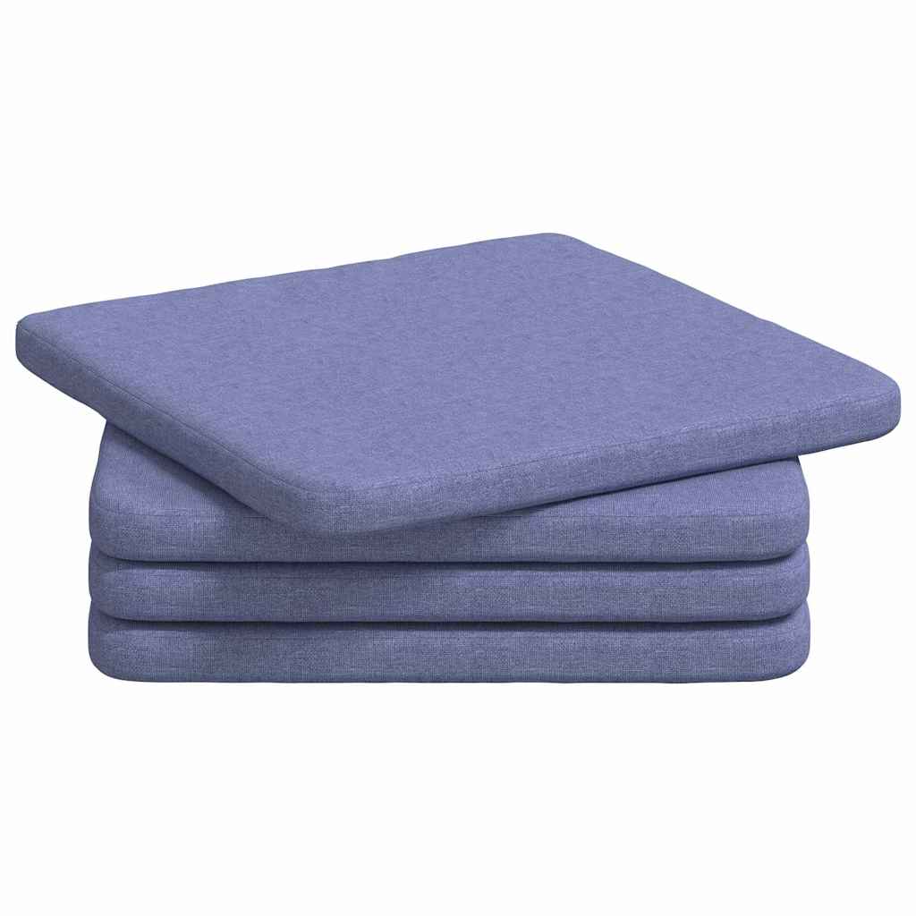 Zitkussens 4 pcs Jeans Blauw 40 x 40 x 3 cm Stof