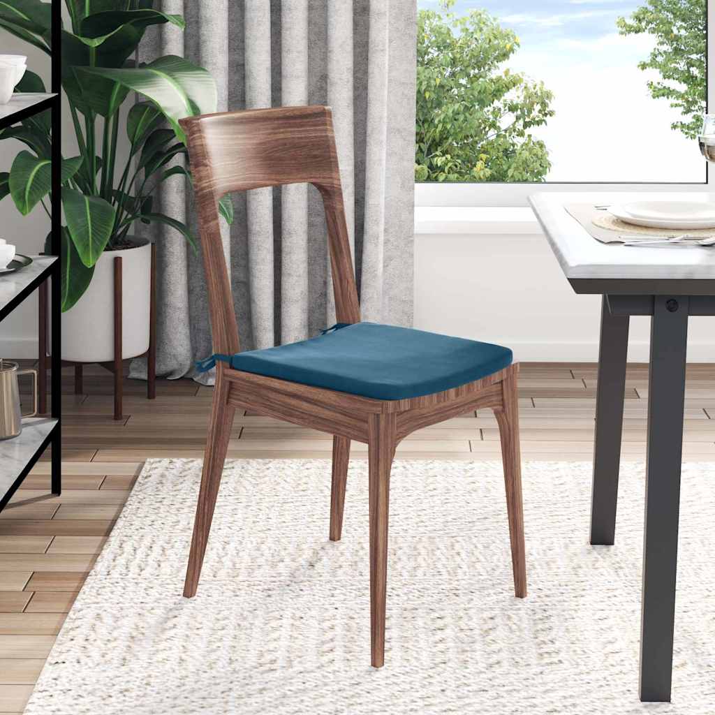 Zitkussens 4 pcs Blauw 40 x 40 x 3 cm Fluweel