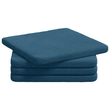 Zitkussens 4 pcs Blauw 40 x 40 x 3 cm Fluweel