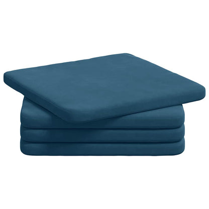 Zitkussens 4 pcs Blauw 40 x 40 x 3 cm Fluweel