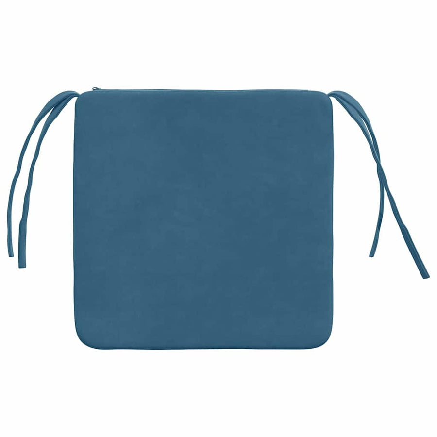 Zitkussens 4 pcs Blauw 40 x 40 x 3 cm Fluweel