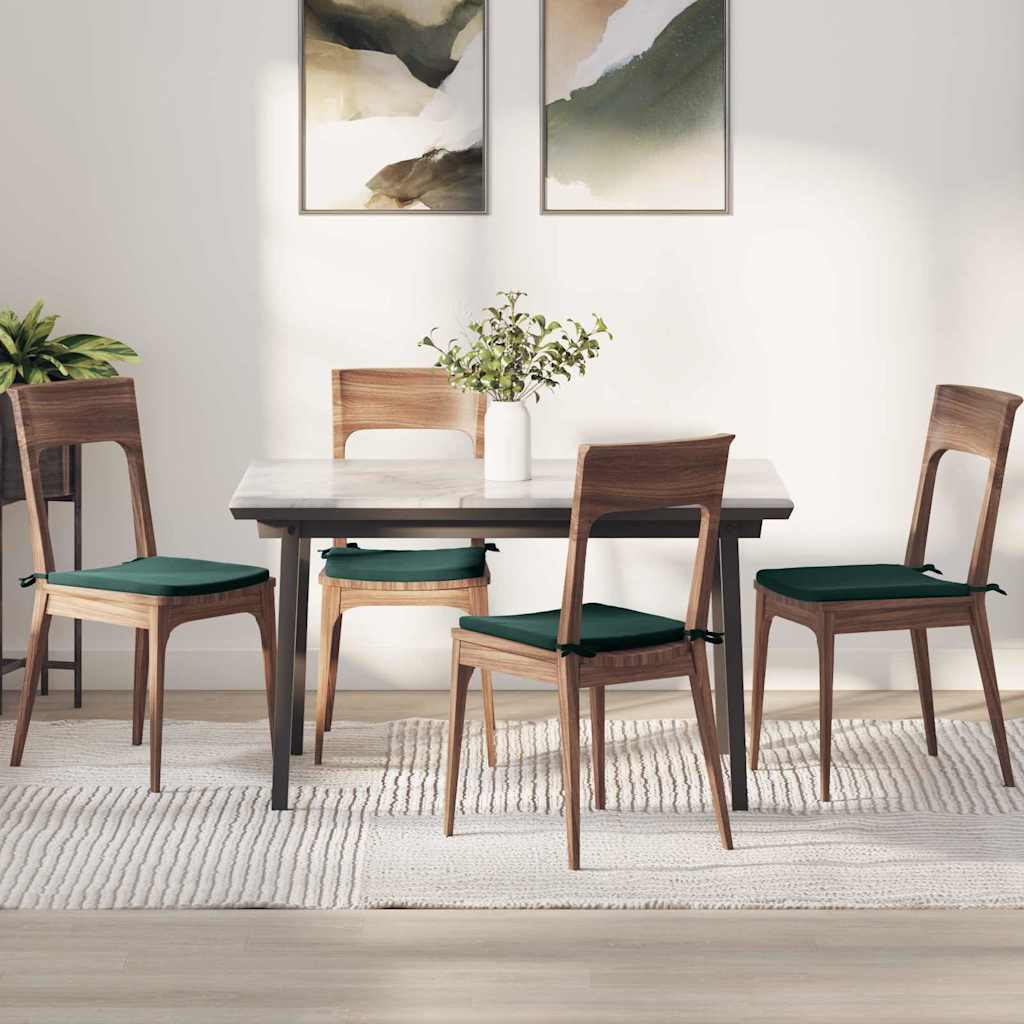 Zitkussens 4 pcs Donkergroen 40 x 40 x 3 cm Fluweel