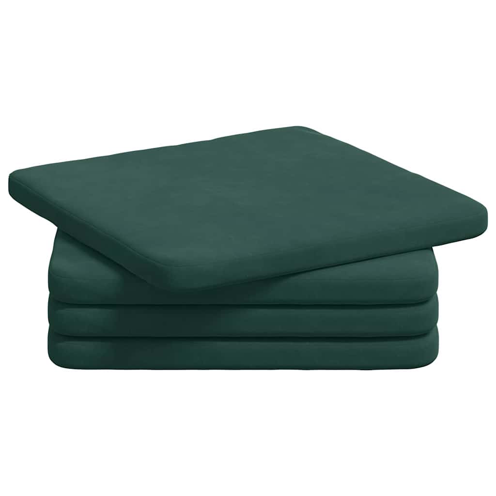 Zitkussens 4 pcs Donkergroen 40 x 40 x 3 cm Fluweel