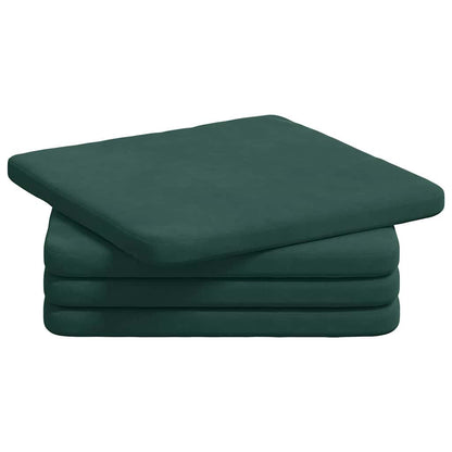 Zitkussens 4 pcs Donkergroen 40 x 40 x 3 cm Fluweel