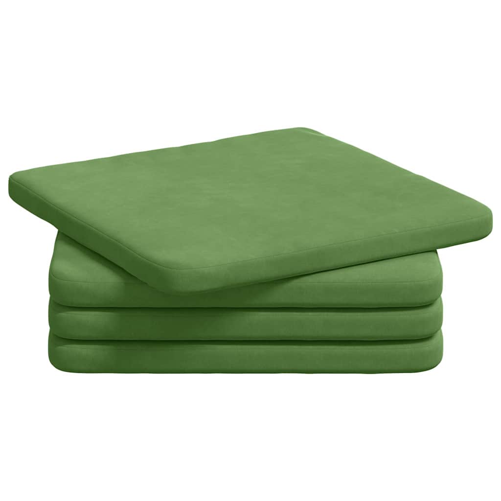 Zitkussens 4 pcs Lichtgroen 40 x 40 x 3 cm Fluweel