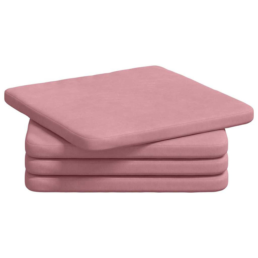 Zitkussens 4 pcs Roze 40 x 40 x 3 cm Fluweel