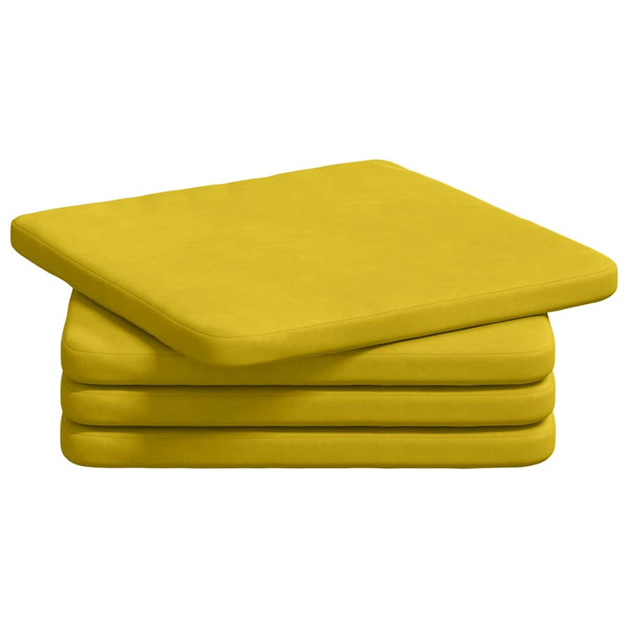 Zitkussens 4 pcs Geel 40 x 40 x 3 cm Fluweel