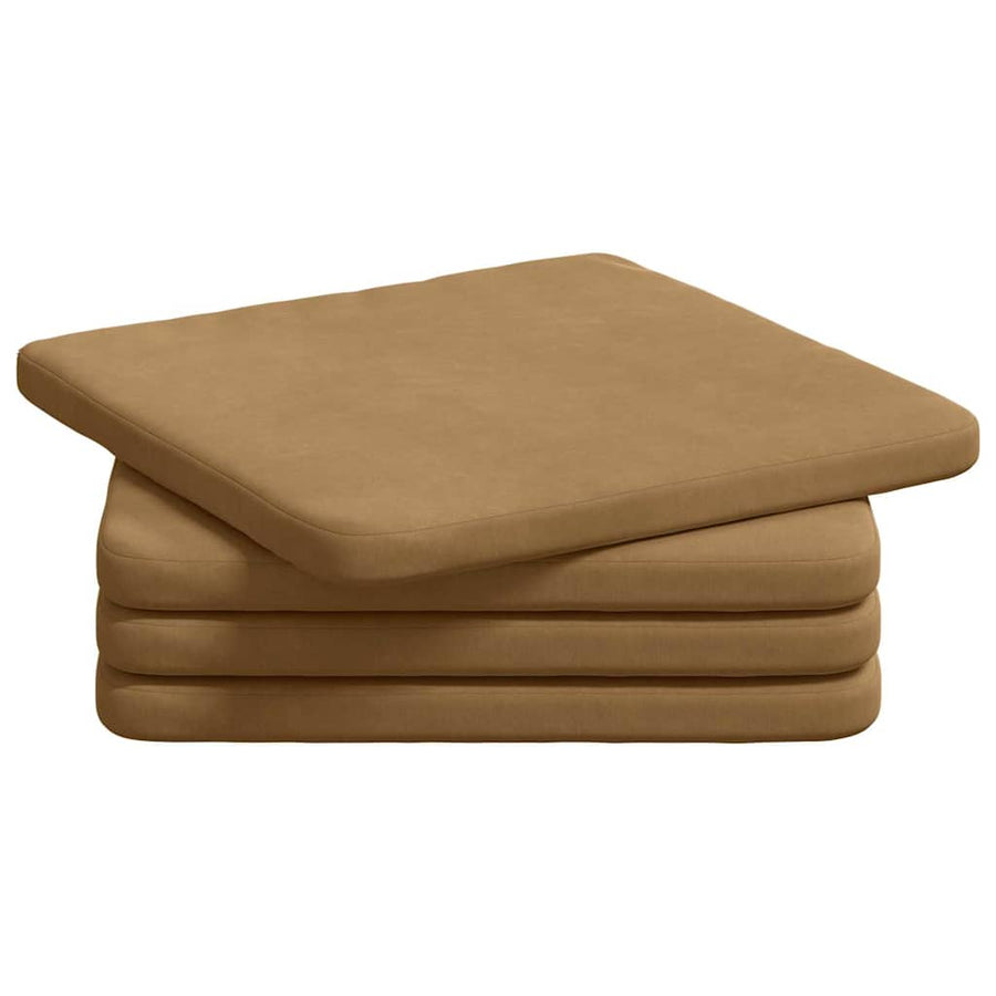 Zitkussens 4 pcs Bruin 40 x 40 x 3 cm Fluweel
