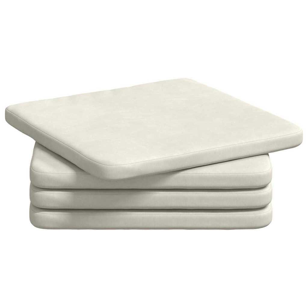 Zitkussens 4 pcs Crème 40 x 40 x 3 cm Fluweel