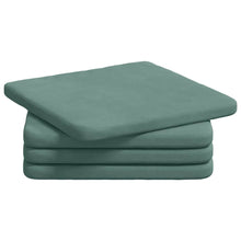 Zitkussens 4 pcs Zeegroen 40 x 40 x 3 cm Fluweel