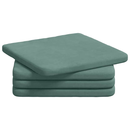 Zitkussens 4 pcs Zeegroen 40 x 40 x 3 cm Fluweel