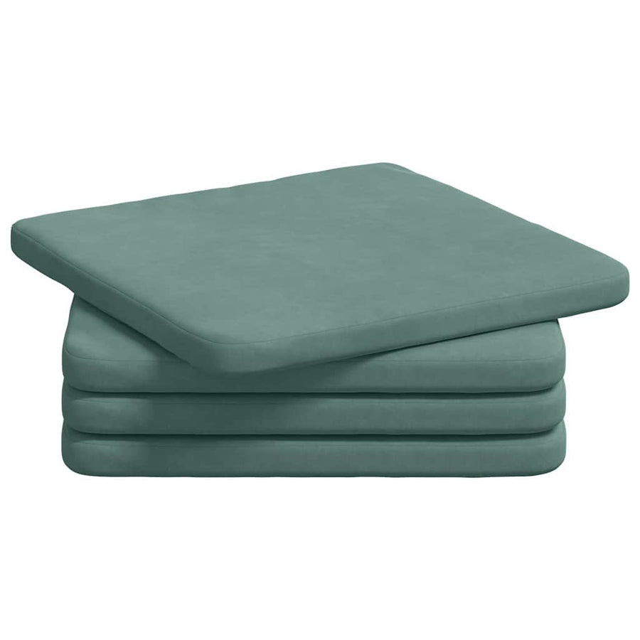 Zitkussens 4 pcs Zeegroen 40 x 40 x 3 cm Fluweel