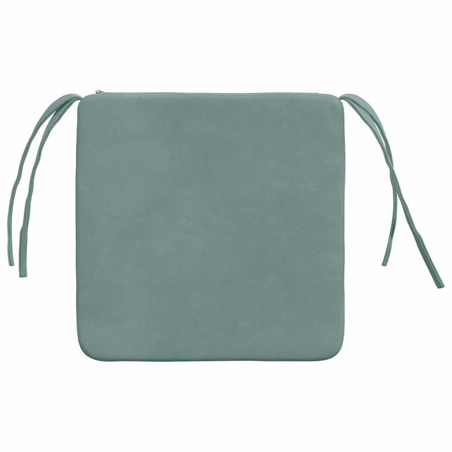 Zitkussens 4 pcs Zeegroen 40 x 40 x 3 cm Fluweel