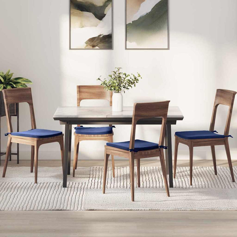 Zitkussens 4 pcs Politieblauw 40 x 40 x 3 cm Fluweel