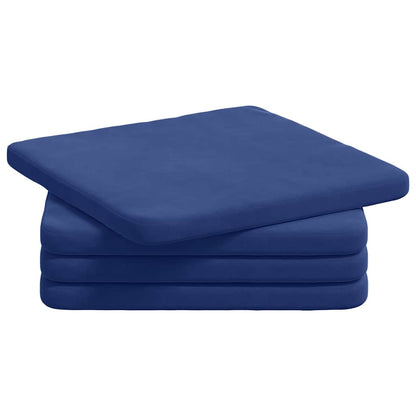 Zitkussens 4 pcs Politieblauw 40 x 40 x 3 cm Fluweel