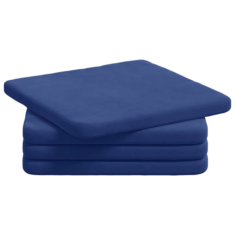 Zitkussens 4 pcs Politieblauw 40 x 40 x 3 cm Fluweel