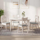 Seat cushions 4 pcs Light grey 40 x 40 x 3 cm Microfiber Fabric