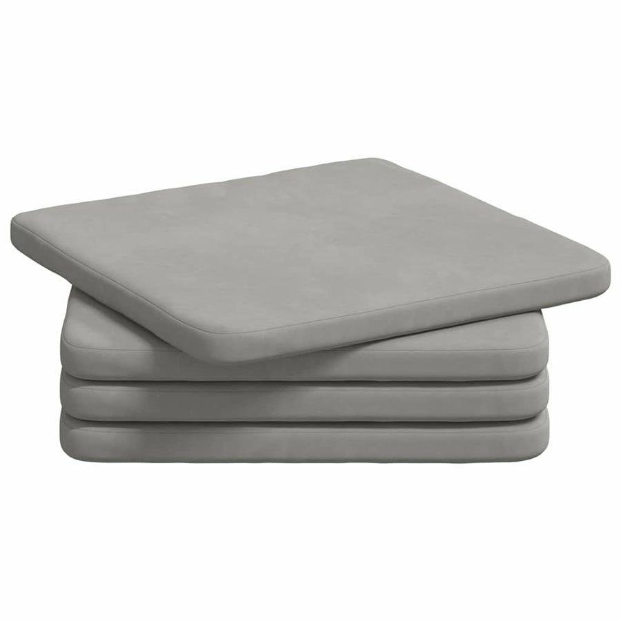 Zitkussens 4 pcs Lichtgrijs 40 x 40 x 3 cm Microvezel Stof