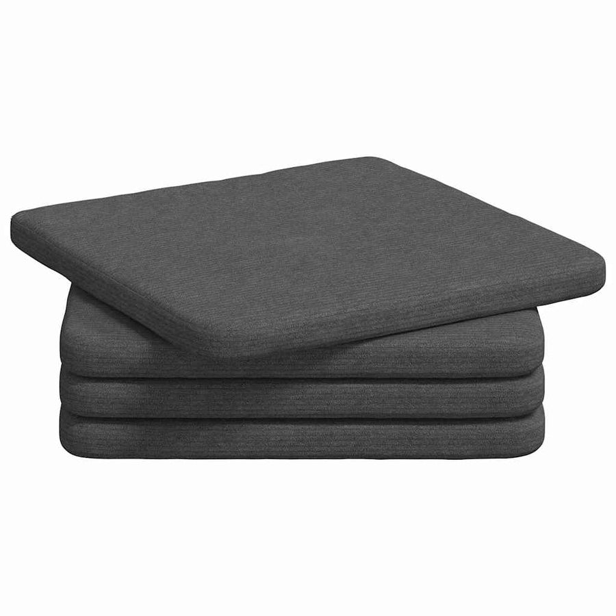 Zitkussens 4 pcs Donkergrijs 40 x 40 x 3 cm Katoen Stof
