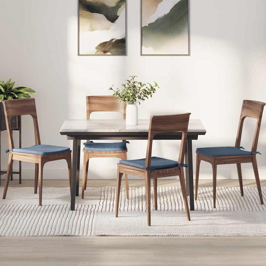 Zitkussens 4 stuks Blauw 40 x 40 x 3 cm Cordstof