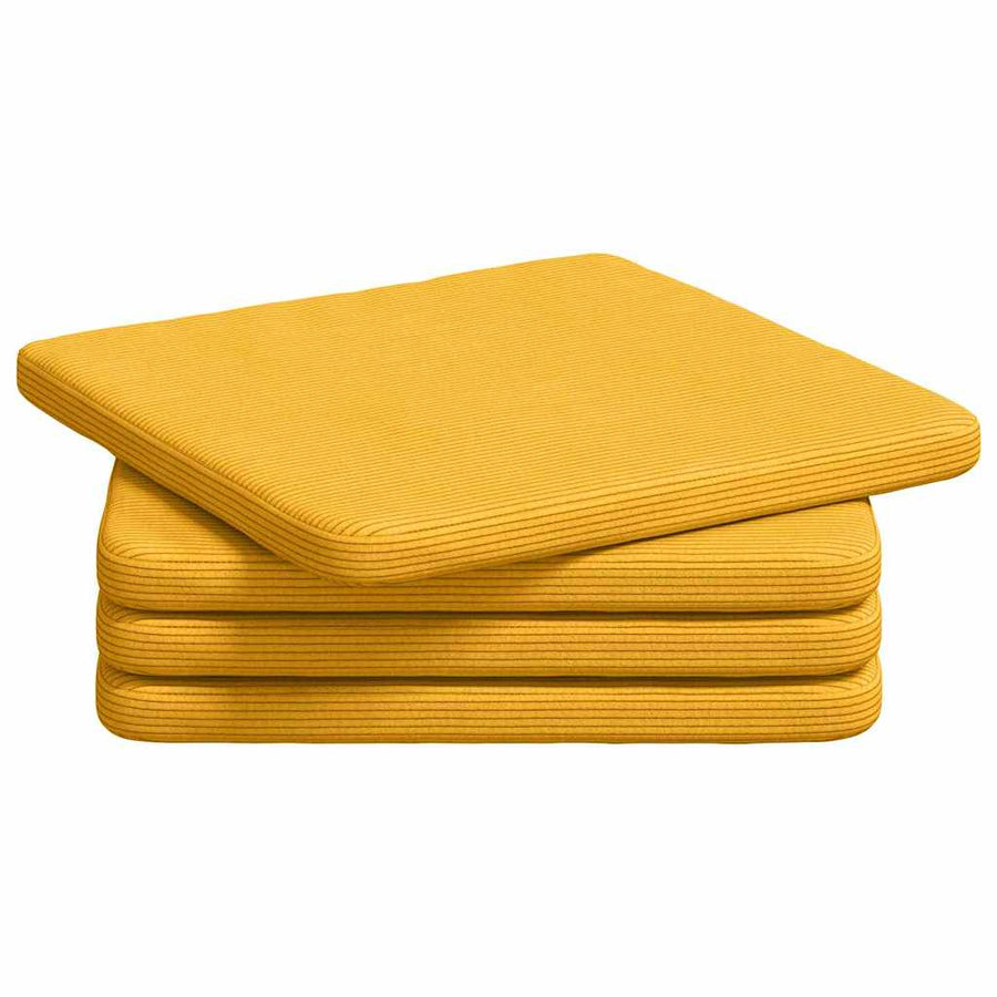 Zitkussens 4 pcs Lichtgeel 40 x 40 x 3 cm Katoen Stof