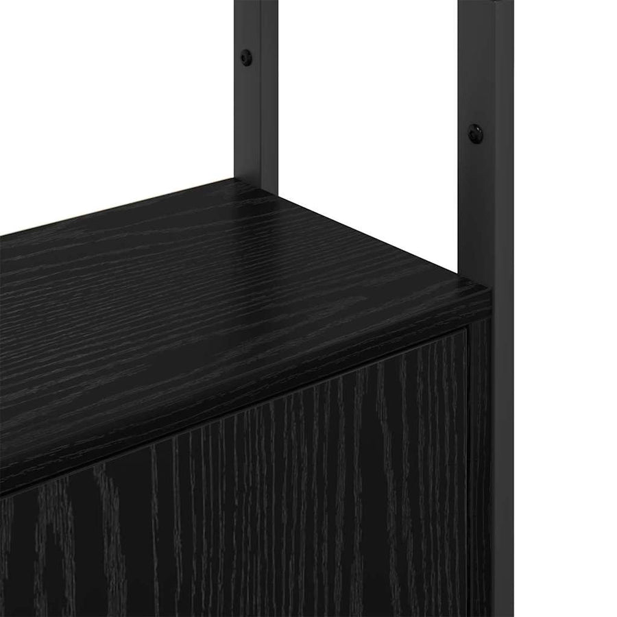 Boekenkast Zwart Eiken 40 x 24 x 161 cm Bewerkt hout