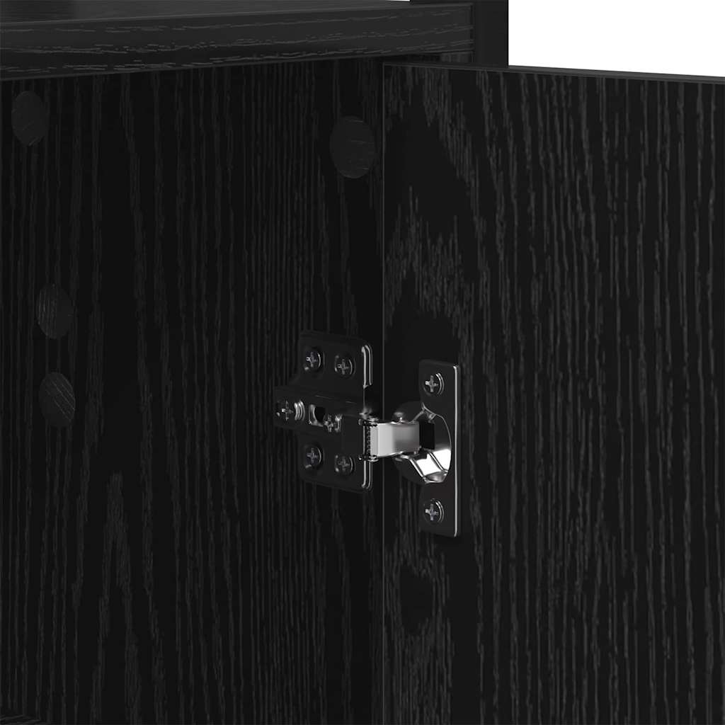 Boekenkast Zwart Eiken 40 x 24 x 161 cm Bewerkt hout