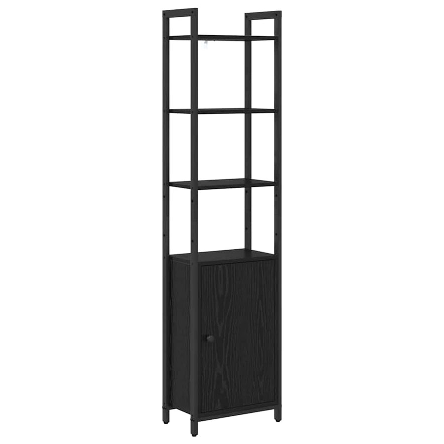 Boekenkast Zwart Eiken 40 x 24 x 161 cm Bewerkt hout