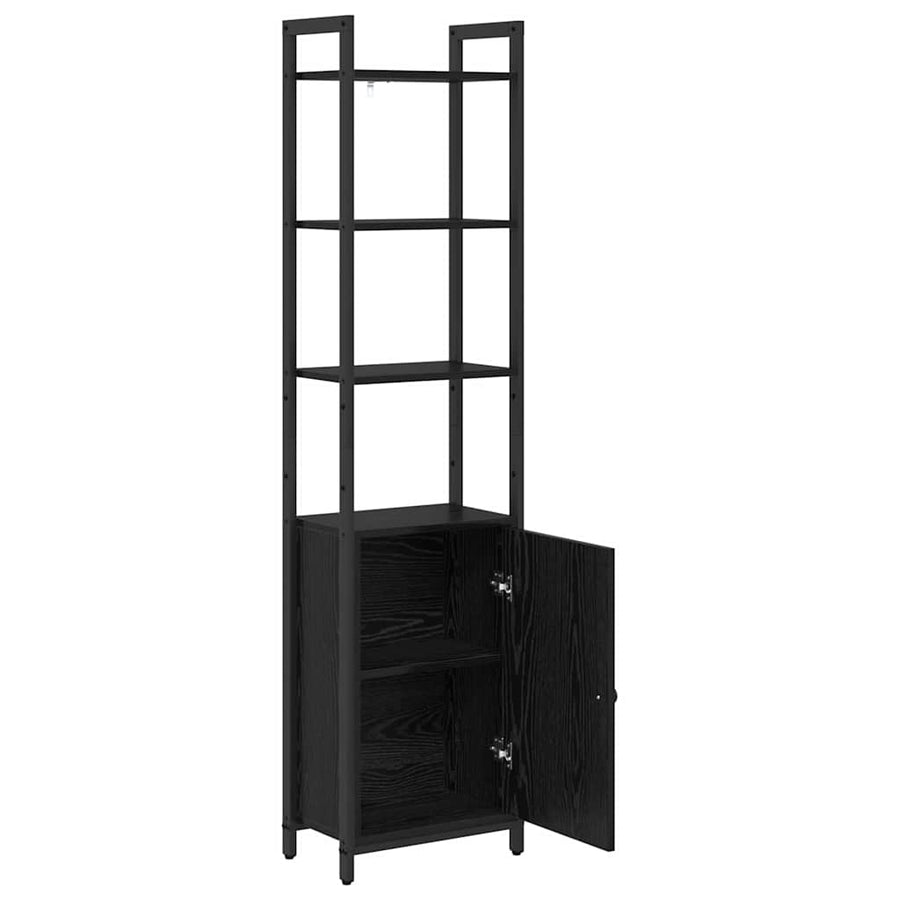 Boekenkast Zwart Eiken 40 x 24 x 161 cm Bewerkt hout