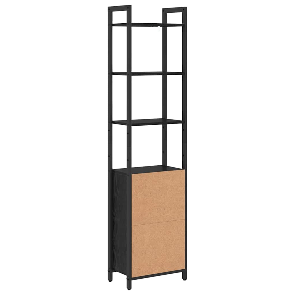 Boekenkast Zwart Eiken 40 x 24 x 161 cm Bewerkt hout