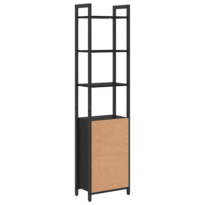 Boekenkast Zwart Eiken 40 x 24 x 161 cm Bewerkt hout