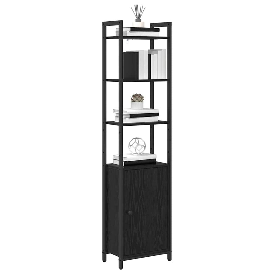 Boekenkast Zwart Eiken 40 x 24 x 161 cm Bewerkt hout