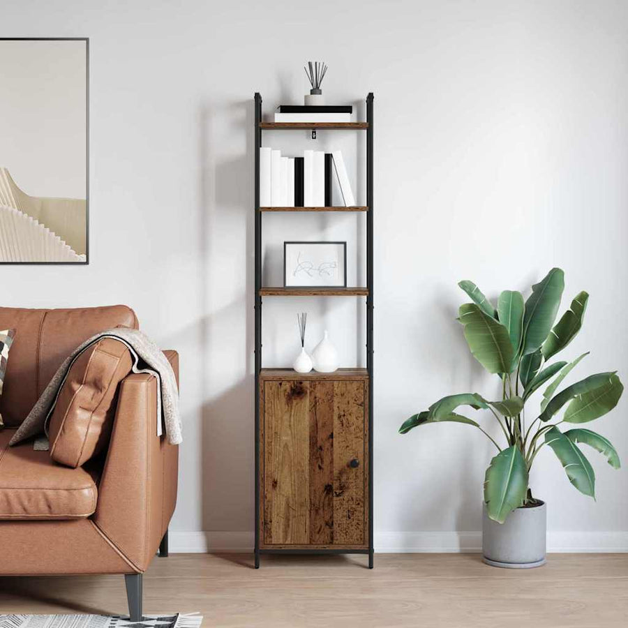 Boekenkast Oud Hout 40 x 24 x 161 cm Bewerkt hout