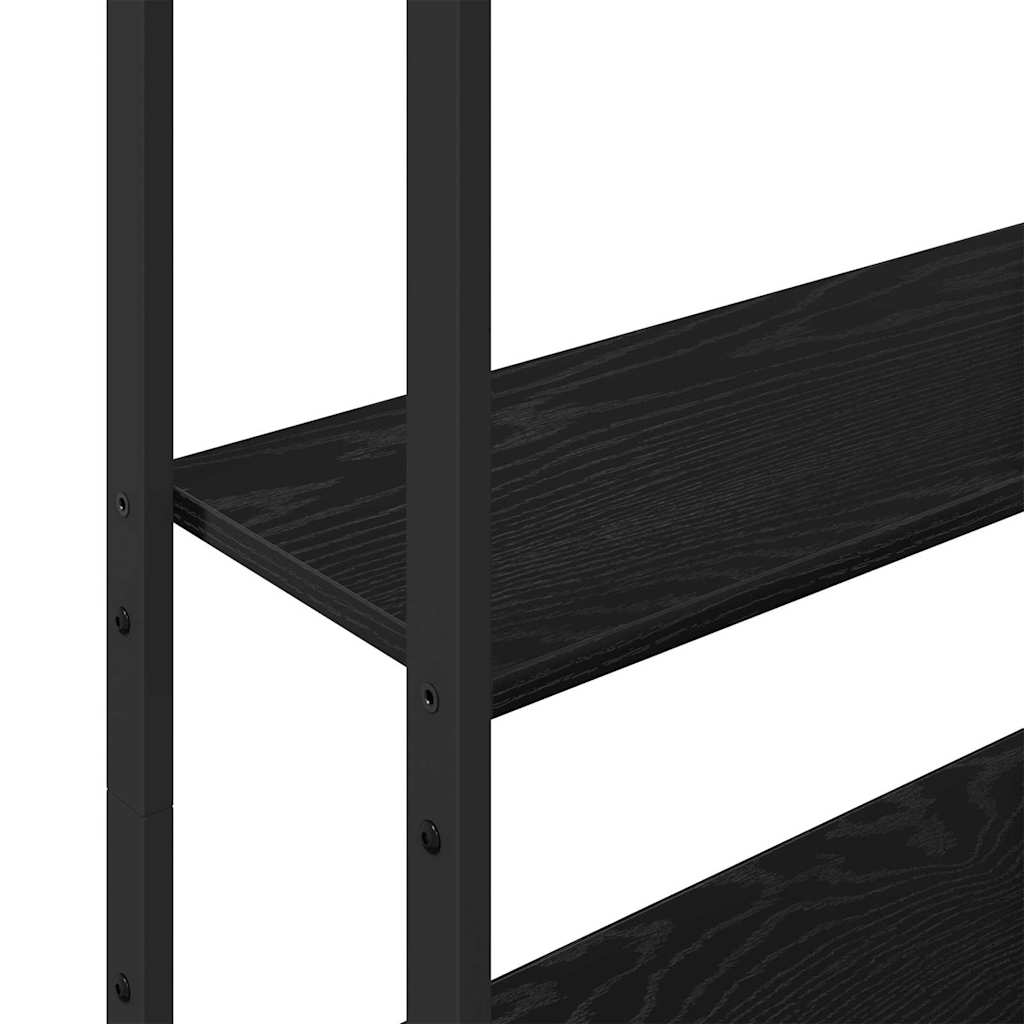 Boekenkast Zwart Eiken 60 x 24 x 161 cm Bewerkt hout