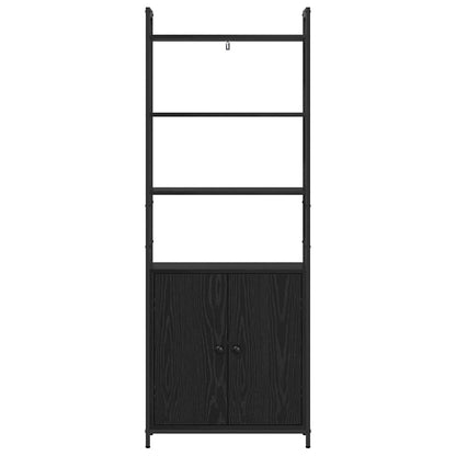 Boekenkast Zwart Eiken 60 x 24 x 161 cm Bewerkt hout