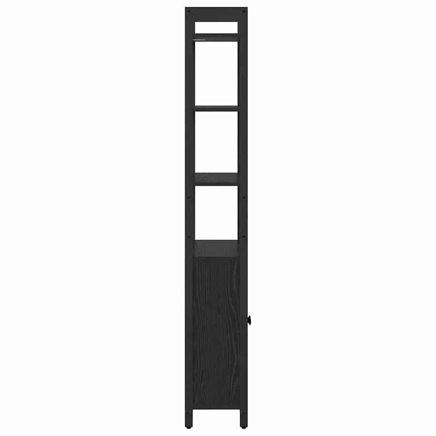 Boekenkast Zwart Eiken 60 x 24 x 161 cm Bewerkt hout