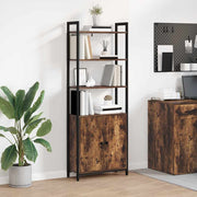 Boekenkast 60x24x161 cm gerookt eiken bewerkt hout