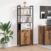 Boekenkast 60x24x161 cm bewerkt hout staal