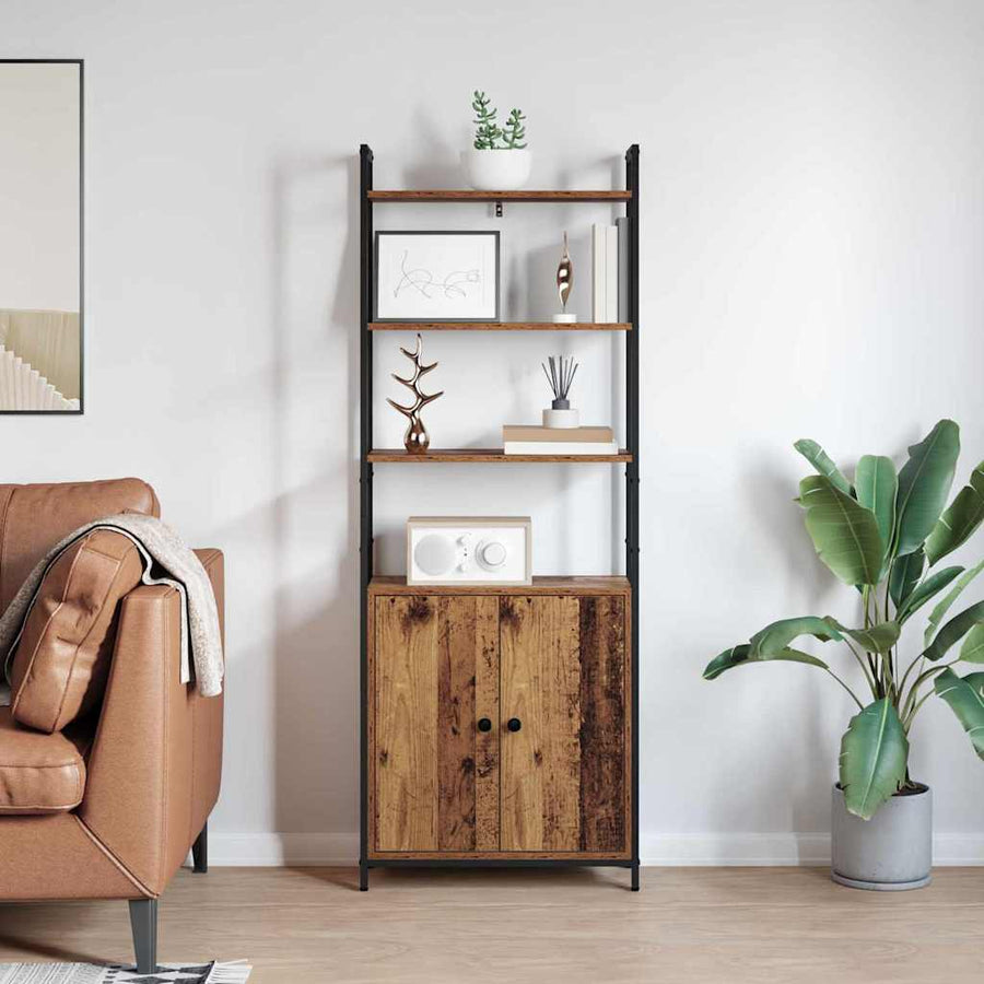 Boekenkast Oud Hout 60 x 24 x 161 cm Bewerkt hout